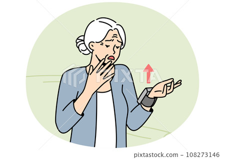 Lady felt nervous after seeing bad health indicator Lady felt nervous after seeing bad health indicator 108273146