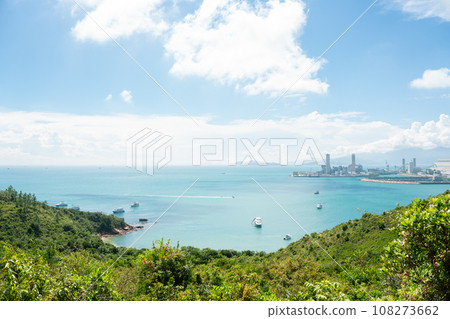 Lamma Island hiking trail sea view in Hong Kong 108273662