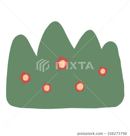Bush With Red Flowers Cartoon illustration Bush With Red Flowers Cartoon illustration 108273798