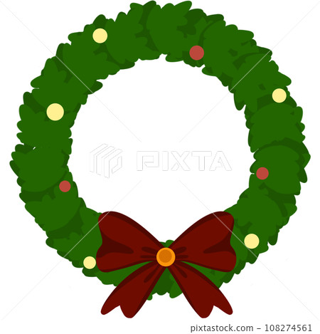 green christmas wreath with tree 108274561