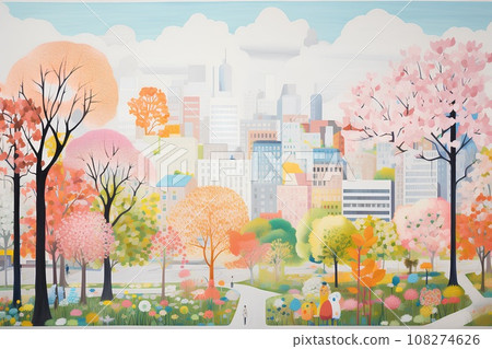Park and city-2 (pastel tone) 108274626