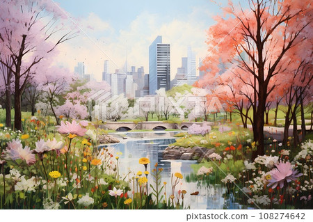 公園與城市3(柔和風格) 公園與城市3(柔和風格) 108274642