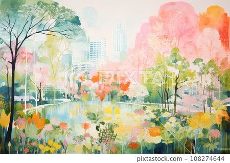 公園與城市3（柔和風格） 108274644