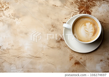Flat lay composition of coffee cup 108274697