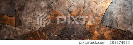Metal covered slate wall texture 108274923
