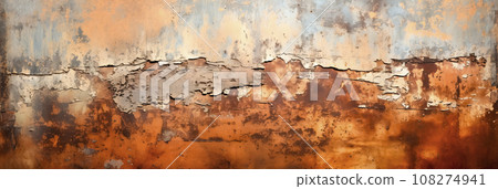 Weathered, rusted, aged, damaged, metal 108274941