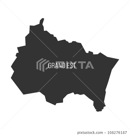 Grand Est - map of administrative division, region, of France. Dark grey vector silhouette. 108276187