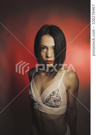 Beautiful lady underwear model in studio Beautiful lady underwear model in studio 108276467