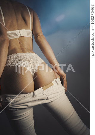 Beautiful lady underwear model in studio Beautiful lady underwear model in studio 108276468