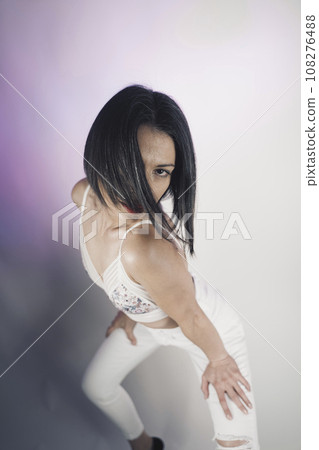 Beautiful lady underwear model in studio Beautiful lady underwear model in studio 108276488
