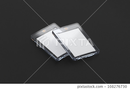 Blank transparent plastic magnetic trading card mockup, dark background Blank transparent plastic magnetic trading card mockup, dark background 108276730