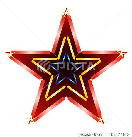 Big colorful neon star 108277350