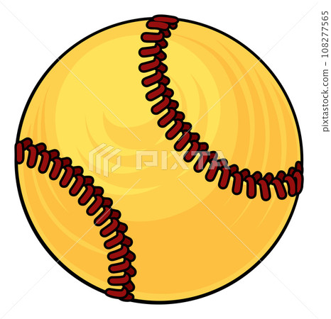 Softball Ball Cartoon Sports Icon Illustration 108277565