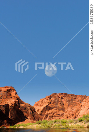 Colorado River Arizona Moonrise Colorado River Arizona Moonrise 108278089