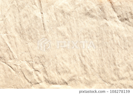 Beige crumpled paper texture with grains macro closeup 108278139