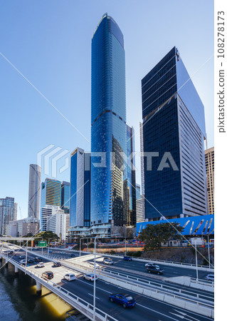 Brisbane Morning Skyline in Australia 108278173