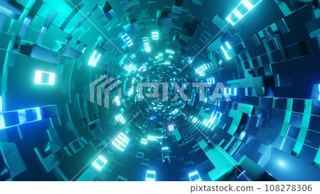 Colorful light tunnel 108278306
