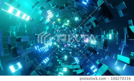 Colorful light tunnel 108278316