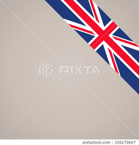 Corner ribbon flag of United Kingdom 108278667