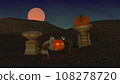 Two cats celebrate Halloween. 3d render, 3d illustration. 108278720