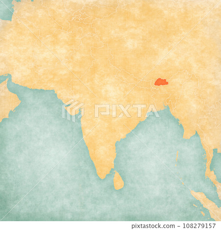 Map of South Asia - Bhutan 108279157