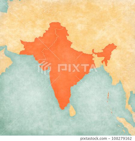 Map of South Asia - India and Pakistan 108279162