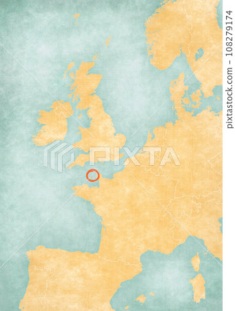 Map of Western Europe - Guernsey 108279174