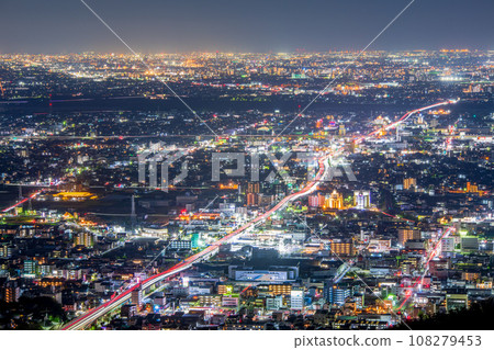 Gifu Prefecture, night view from Mt. Kinka Gifu Prefecture, night view from Mt. Kinka 108279453