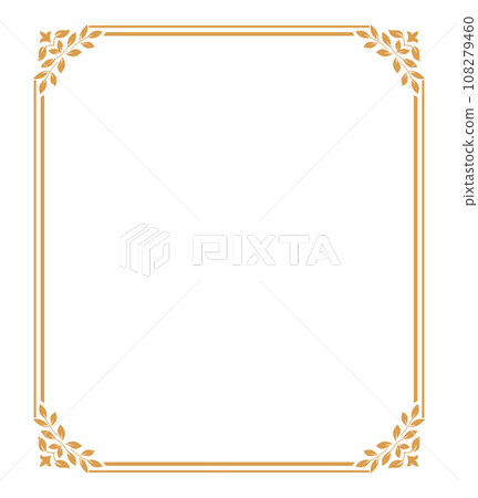 Decorative frame Elegant vector element for design in Eastern style, place for text. Floral golden and white border. Lace illustration for invitations and greeting cards. Decorative frame Elegant vector element for design in Eastern style, place for text. Floral golden and white border. Lace illustration for invitations and greeting cards. 108279460
