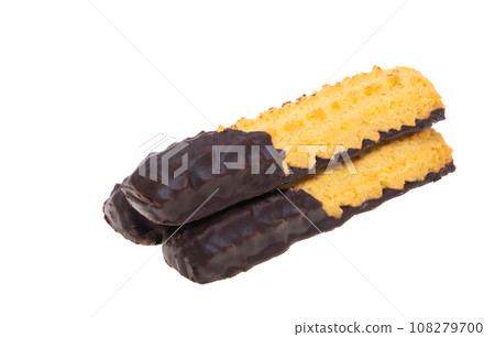 Italian cookies in chocolate glaze isolated Italian cookies in chocolate glaze isolated 108279700