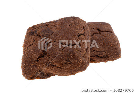 square chocolate chip cookies with chocolate isolated square chocolate chip cookies with chocolate isolated 108279706