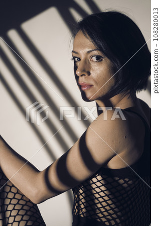 Sensuous lingerie model posing in studio Sensuous lingerie model posing in studio 108280013