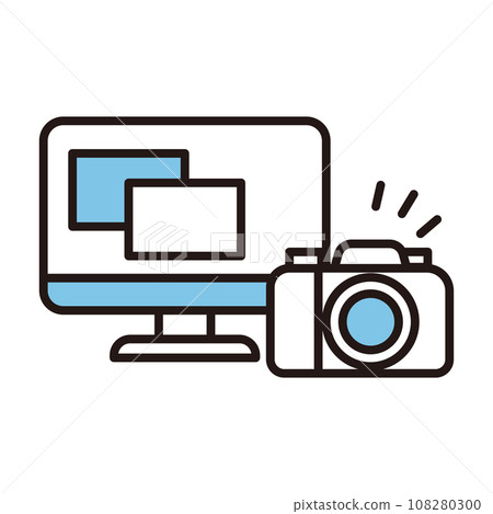 Camera and computer icon Camera and computer icon 108280300
