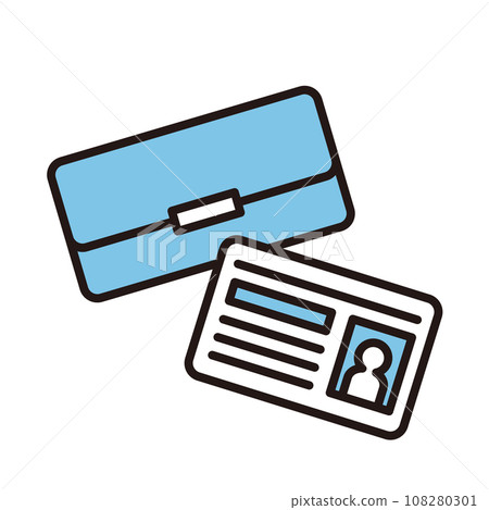 Valuables wallet and license icon Valuables wallet and license icon 108280301