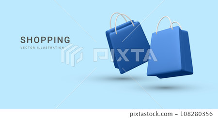 Set of 3d realistic colorful shopping bags. Vector Illustration Set of 3d realistic colorful shopping bags. Vector Illustration 108280356