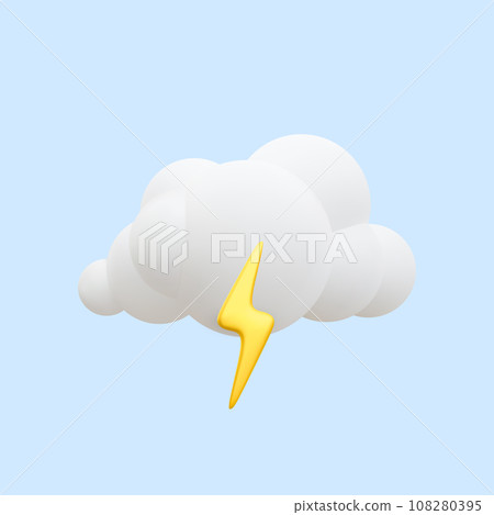 3d realistic storm cloud icon with lightning isolated on blue background. Vector illustration 3d realistic storm cloud icon with lightning isolated on blue background. Vector illustration 108280395