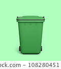 3d realistic trash can isolated on green background. Vector illustration 108280451