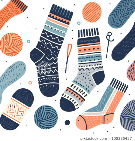 Cute socks flat illustration material Cute socks flat illustration material 108280457