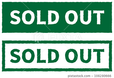 SOLD OUT label green 108280666
