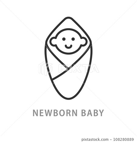 Newborn Baby Line Icon Kids Care Logo Linear Shape Newborn Baby Line Icon Kids Care Logo Linear Shape 108280889