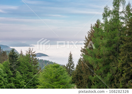 View from path to chalet under Suchy, national park Mala Fatra, Slovakia, spring sunrise  time. 108282326