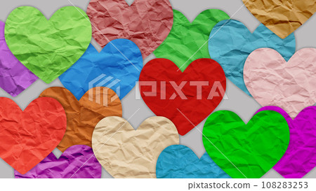 Multi colored paper hearts. Diversity and unity concept. Multi colored paper hearts. Diversity and unity concept. 108283253