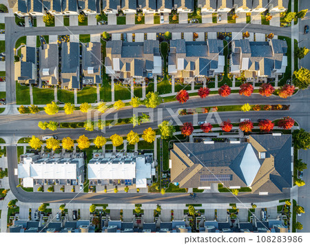 spokane kendall yards autumn aerial view downtown spokane kendall yards autumn aerial view downtown 108283986