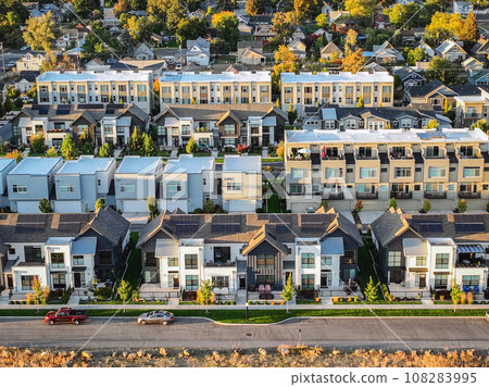 spokane kendall yards autumn aerial view downtown spokane kendall yards autumn aerial view downtown 108283995