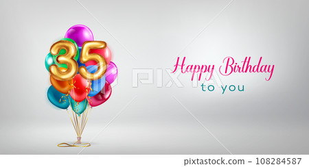Festive birthday illustration with balloons 108284587