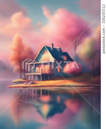 Lake House in Dreamy Colors Lake House in Dreamy Colors 108285512