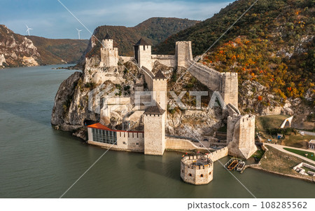 Aerial view of Golubac Fortress in Serbia Aerial view of Golubac Fortress in Serbia 108285562