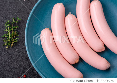 Delicious fresh vegetarian sausage or sausage made from vegetable protein tofu or seitan Delicious fresh vegetarian sausage or sausage made from vegetable protein tofu or seitan 108285970