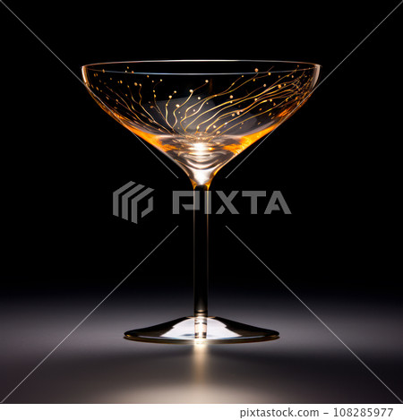 A crystal-clear flute glass of champagne isolated on black background A crystal-clear flute glass of champagne isolated on black background 108285977