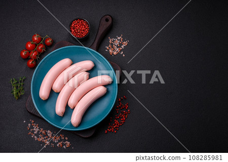 Delicious fresh vegetarian sausage or sausage made from vegetable protein tofu or seitan Delicious fresh vegetarian sausage or sausage made from vegetable protein tofu or seitan 108285981